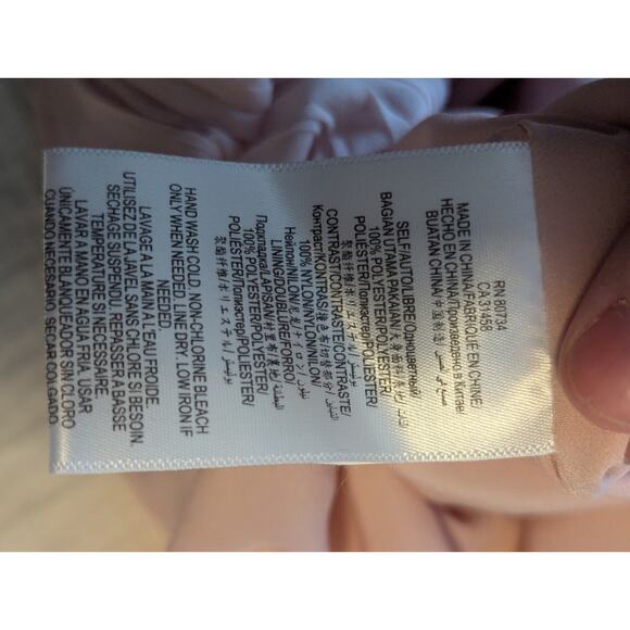 BCBGeneration Pink Lace Crinkle Pleated Chiffon Maxi Prom Formal Dress Gown Sz 6 - Picture 8 of 9